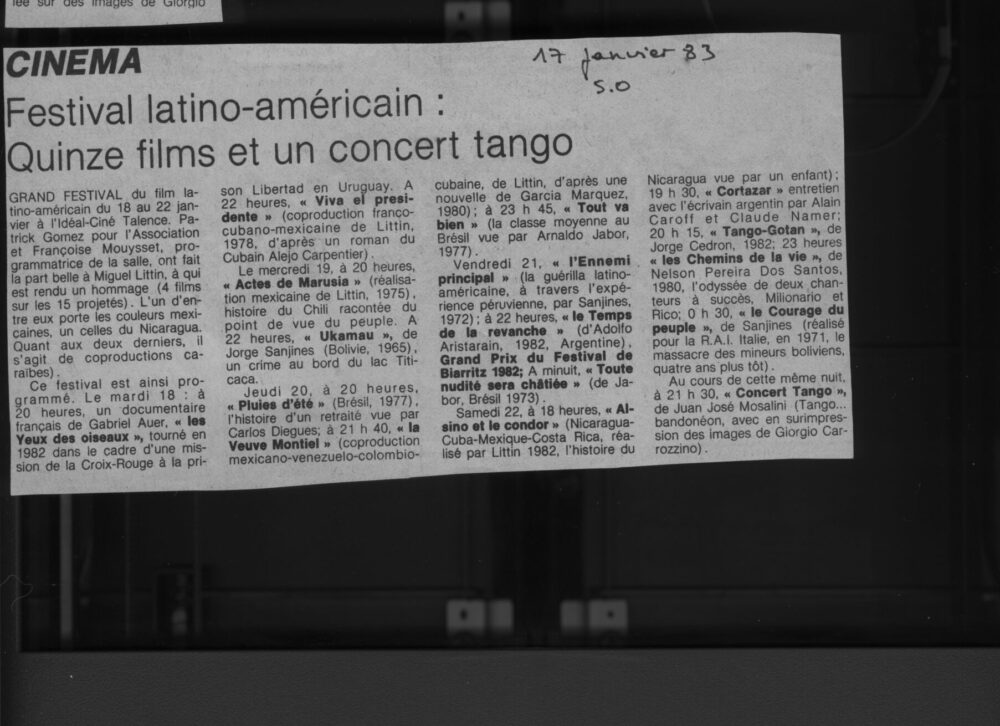 1983 - Première édition du festival de cinéma Les rencontres